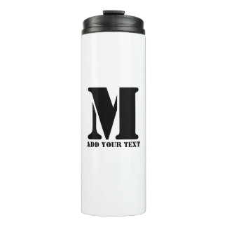 M Monogram Simple Modern Minimalist Personalised  Thermal Tumbler