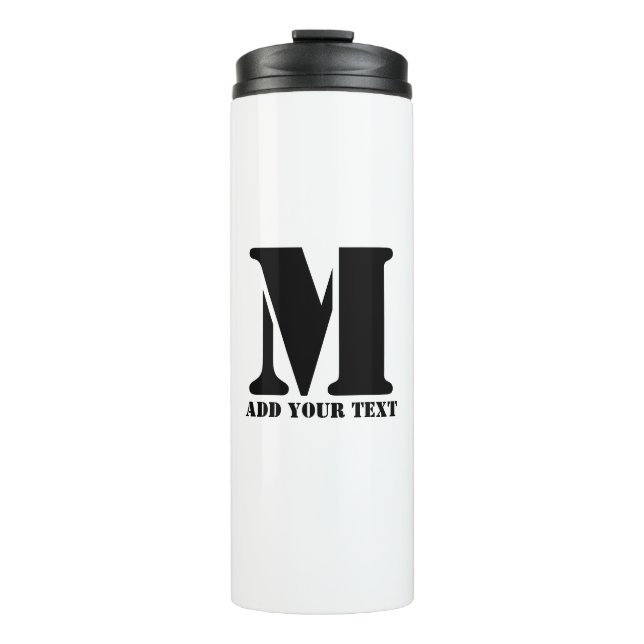 M Monogram Simple Modern Minimalist Personalised  Thermal Tumbler (Front)