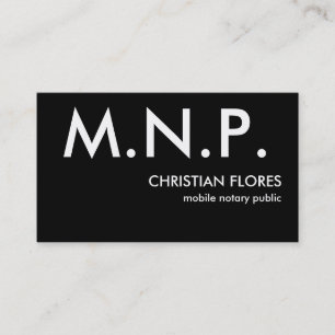 M.N.P., CHRISTIAN FLORES, mobile notary public Business Card
