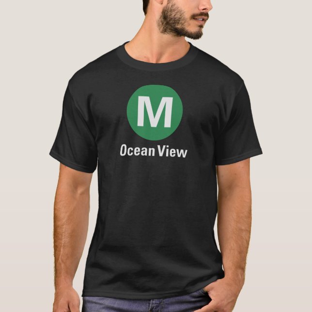 M Ocean View Dark T-Shirt (Front)