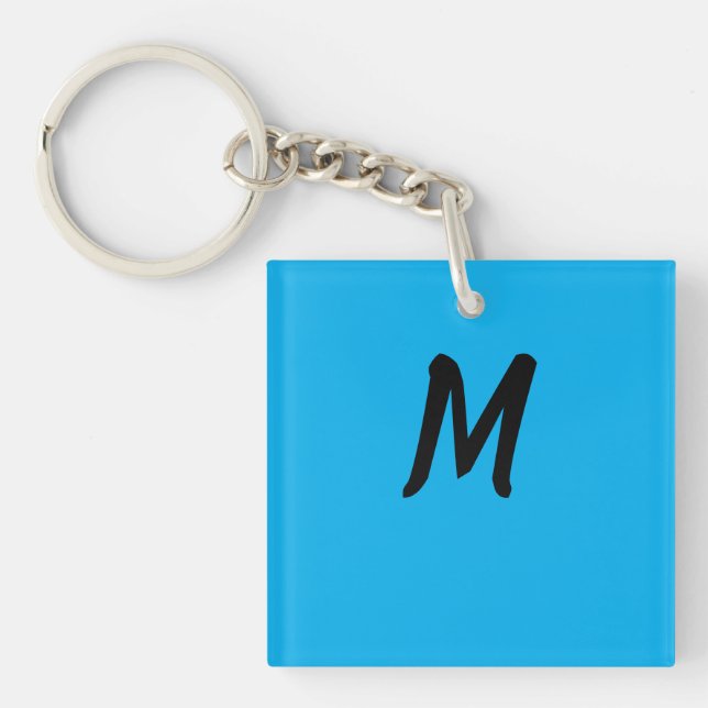 M on a Blue Key Ring (Front)