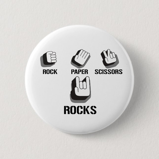 \m/ Rock On 6 Cm Round Badge (Front)