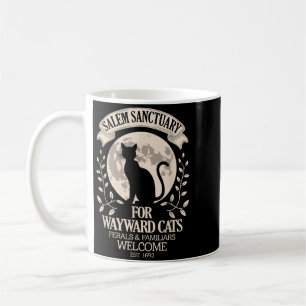 M Sanctuary For Wayward Cats Black Cat Halloween Coffee Mug