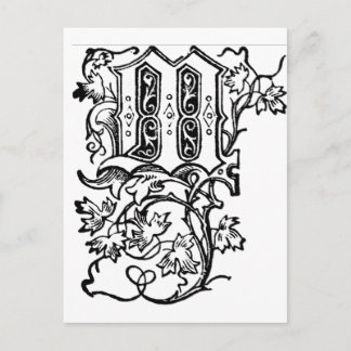 M - The Decorative Letter M Postcard