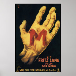 M Vintage 1931 Movie Poster