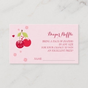 Ma Cherie Pink Coquette Baby Shower Diaper Raffle Enclosure Card
