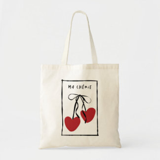 Ma Chérie Romantic Tote Bag | Minimal Heart Cherry