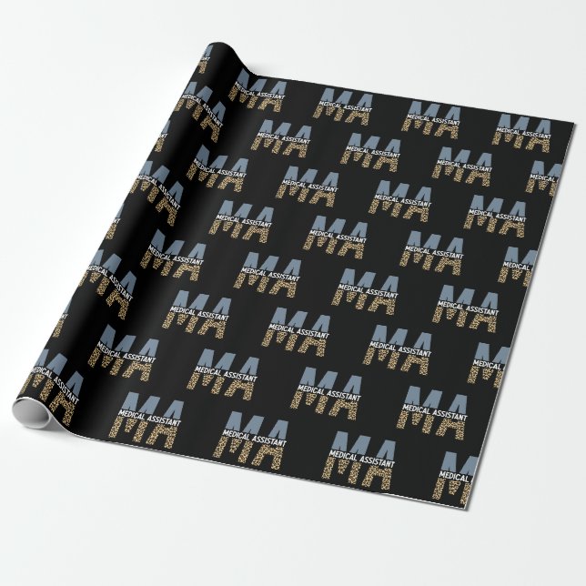 MA Medical Assistant Leopard Print Wrapping Paper (Unrolled)