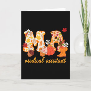 Ma Medical Istant Fall Pumpkin Cute  Card