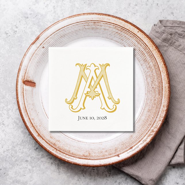 MA or AM monogram cocktail napkins (Creator Uploaded)