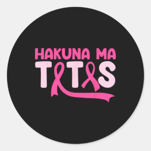 Ma Tatas Breast Cancer Awareness Support Pink Ribb Classic Round Sticker