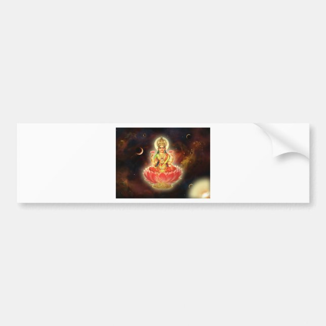Maa Maha Lakshmi Devi Laxmi Goddess of Wealth Bumper Sticker (Front)
