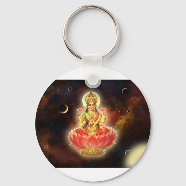 Maa Maha Lakshmi Devi Laxmi Goddess of Wealth Key Ring (Front)
