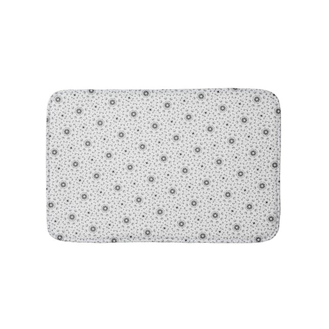 Maacah001 B&W abstract doodle Bath Mat (Front)