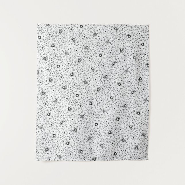 Maacah001 B&W abstract doodle Tapestry (Front)