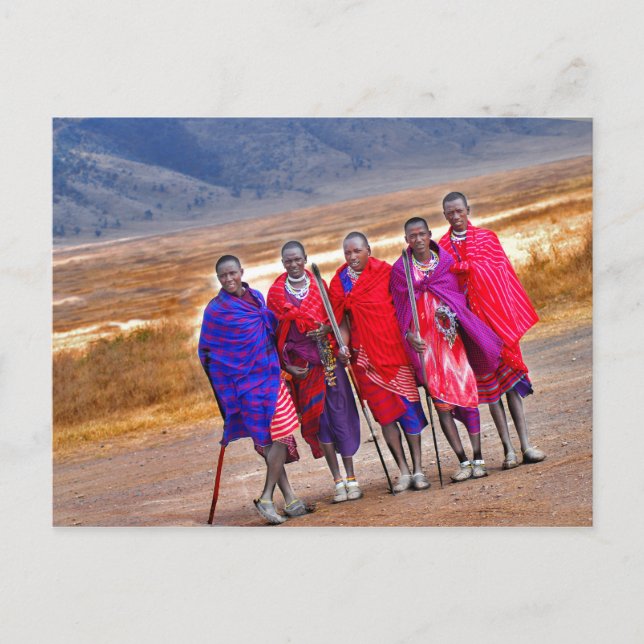 Maasai Men Postcard (Front)