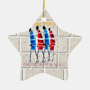 Maasai Morans Christian Art Print Ceramic Ornament