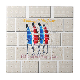 Maasai Morans Christian Art Print Ceramic Tile