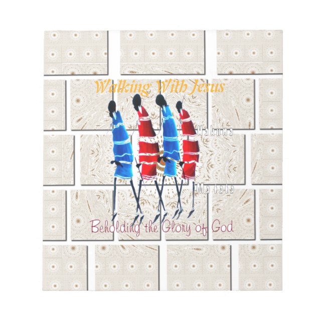 Maasai Morans Christian Art Print Notepad (Front)