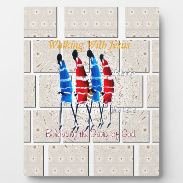 Maasai Morans Christian Art Print Plaque (Front)
