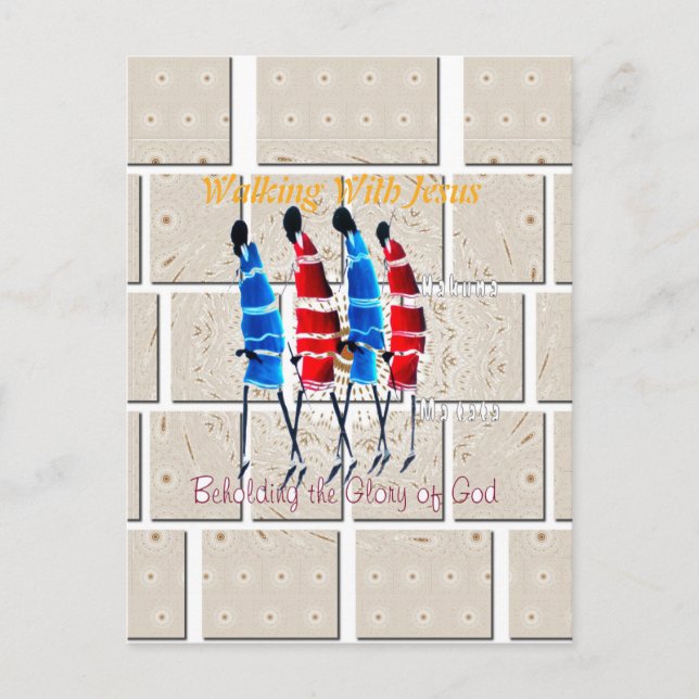 Maasai Morans Christian Art Print Postcard (Front)