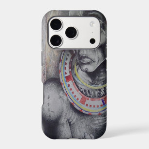 Maasai Mother & Child with Lion Art Print/Graphic