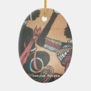 Maasai Tradition and Culture Pattern Art Design Ceramic Ornament