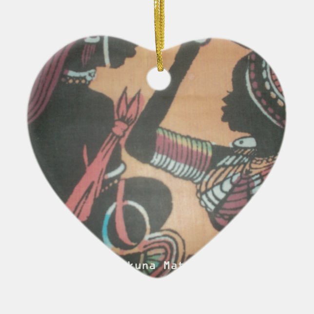 Maasai Tradition and Culture Pattern Art Design Ceramic Ornament (Front)
