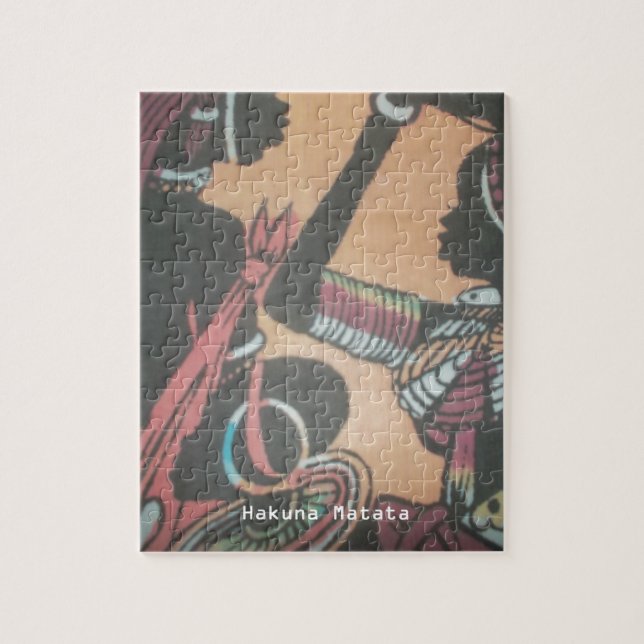 Maasai Tradition and Culture Pattern Art Design Jigsaw Puzzle (Vertical)