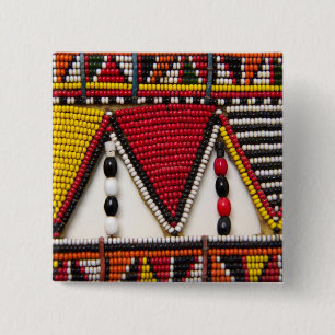 Maasai Tribal Beadwork 15 Cm Square Badge