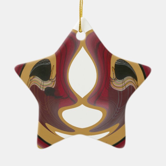 Maasai Tribal Whirl Art Print Ceramic Ornament (Front)