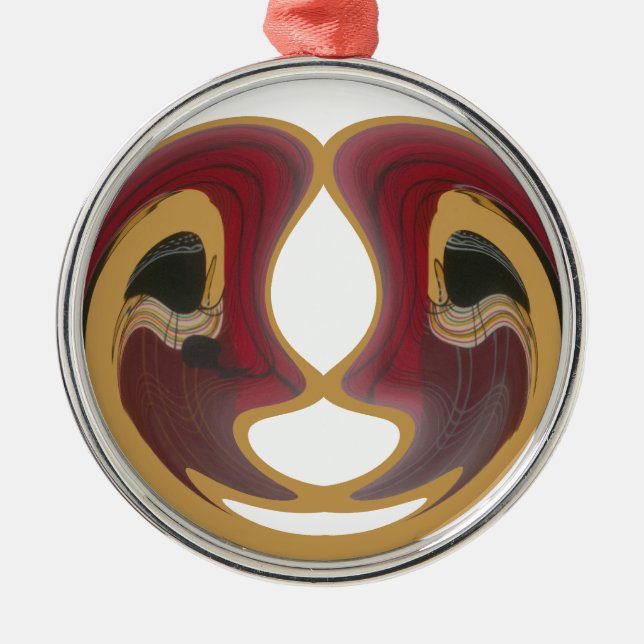 Maasai Tribal Whirl Art Print Metal Ornament (Front)