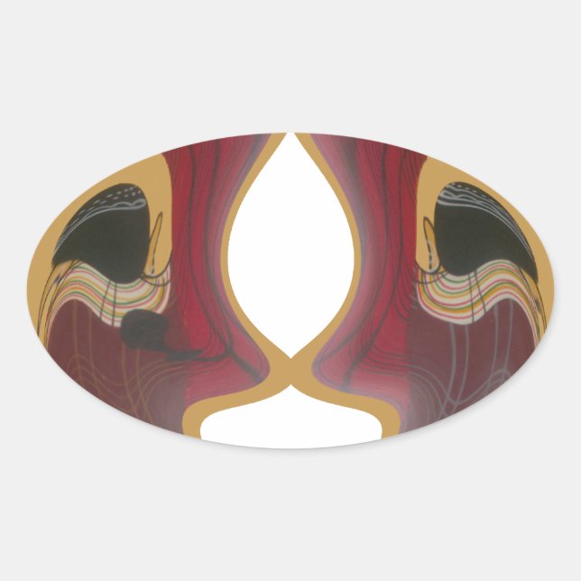 Maasai Tribal Whirl Art Print Oval Sticker (Front)