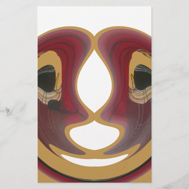 Maasai Tribal Whirl Art Print Stationery (Front)