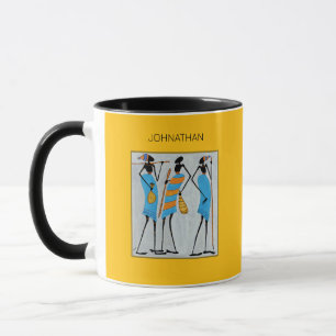 Maasai Warriors, Kenya, African Art Birthday Mug