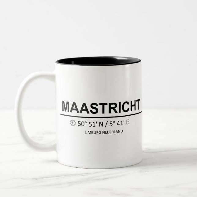 Maastricht Coordinates - Maastricht Coordinates Two-Tone Coffee Mug (Left)
