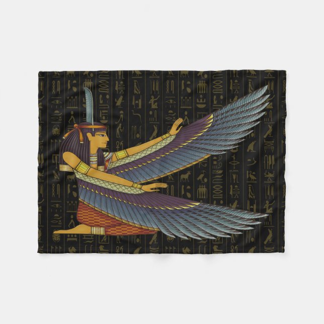 Ma'at Goddess Fleece Blanket (Front (Horizontal))