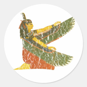 Maat kneeling classic round sticker