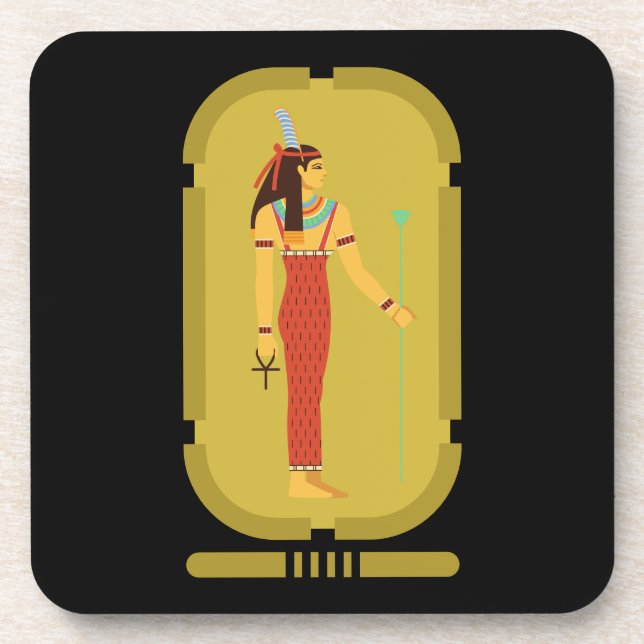 Maat On Gold Cartouche Coaster (Front)