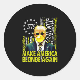Maba Make America Blonde Again Funny Trump Bubble Classic Round Sticker