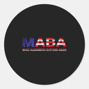 Maba Make Aoc Andria Ocasio-cortez Bartend Again U Classic Round Sticker