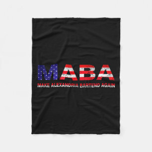 Maba Make Aoc Andria Ocasio-cortez Bartend Again U Fleece Blanket