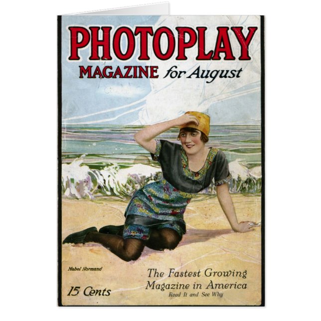 Mabel Normand 1915 vintage magazine cover card (Front)