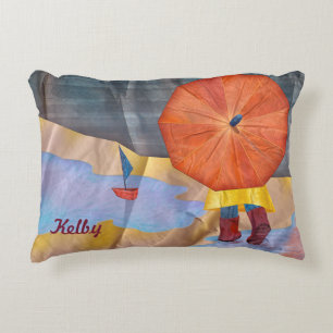 Mabell's Days, Splashing In a Puddle Decorative Cushion