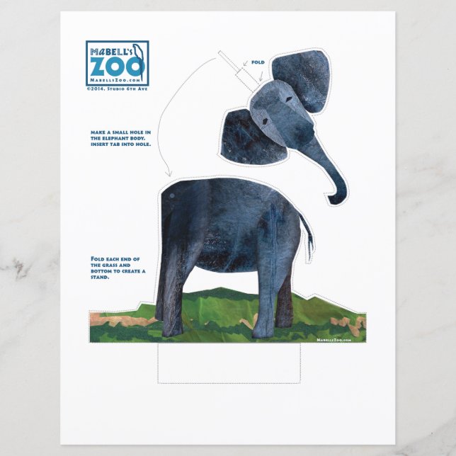 Mabell's Zoo Elephant Cutout (Front)