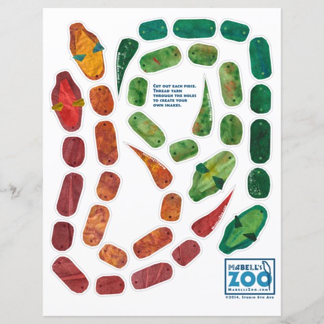 Mabell's Zoo Snake Cutout (Front)