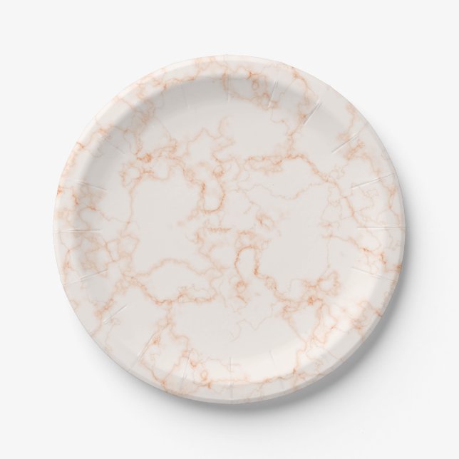Mable paper plate peach white (Front)