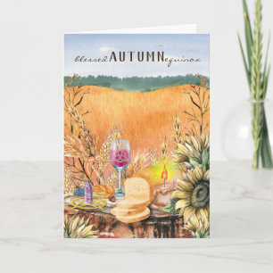 Mabon Autumn Equinox Fall Altar Wheat Field Card