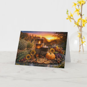 Mabon Autumn or Fall Equinox Candles Herbs  Card