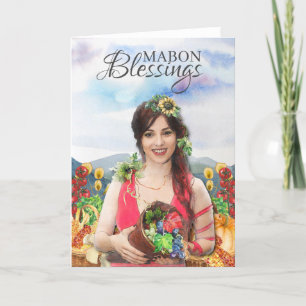 Mabon Blessings Autumn Equinox Wiccan Harvest Holiday Card